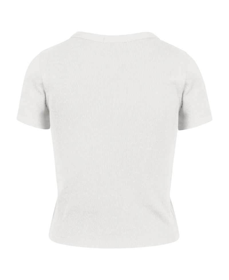 '47 Brand Women's Sand New York Knicks Straight Cut Baby Rib T-Shirt