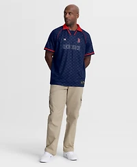 Fanatics Men's Navy Boston Red Sox Homerun Raglan V-Neck Polo Shirt