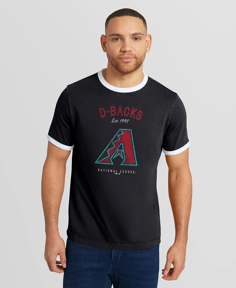 Darius Rucker Collection By Fanatics Men's Black Arizona Diamondbacks Washed Ringer T-Shirt