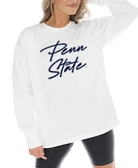 Gameday Couture Women's White Penn State Nittany Lions Midweight Oversized Long Sleeve T-Shirt