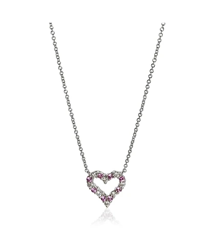 Pre-Owned Tiffany & Co Platinum Pink Sapphire and Diamond Heart Necklace