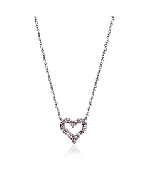 Pre-Owned Tiffany & Co Platinum Pink Sapphire and Diamond Heart Necklace