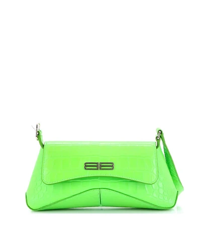 Pre-Owned Balenciaga Medium Xx Flap Street Shoulder Bag Embossed Leather