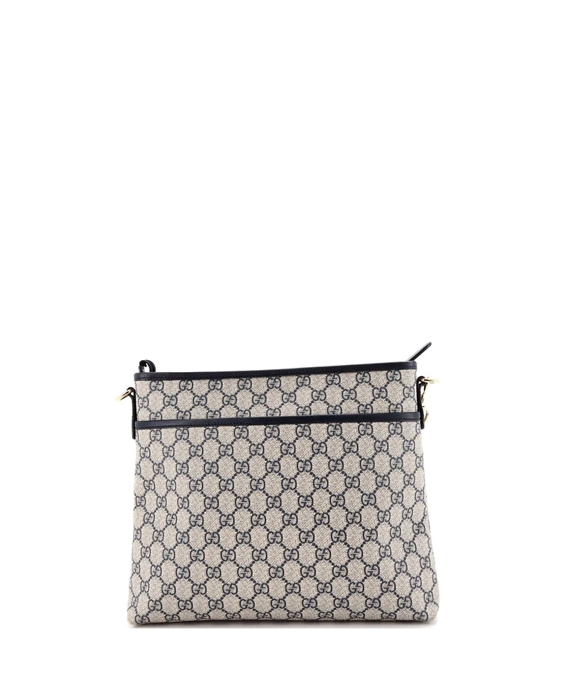 Pre-Owned Gucci Zip Top Messenger Bag Gg Coated Canvas