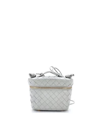 Pre-Owned Bottega Veneta Mini Vanity Case on Strap Intrecciato Leather