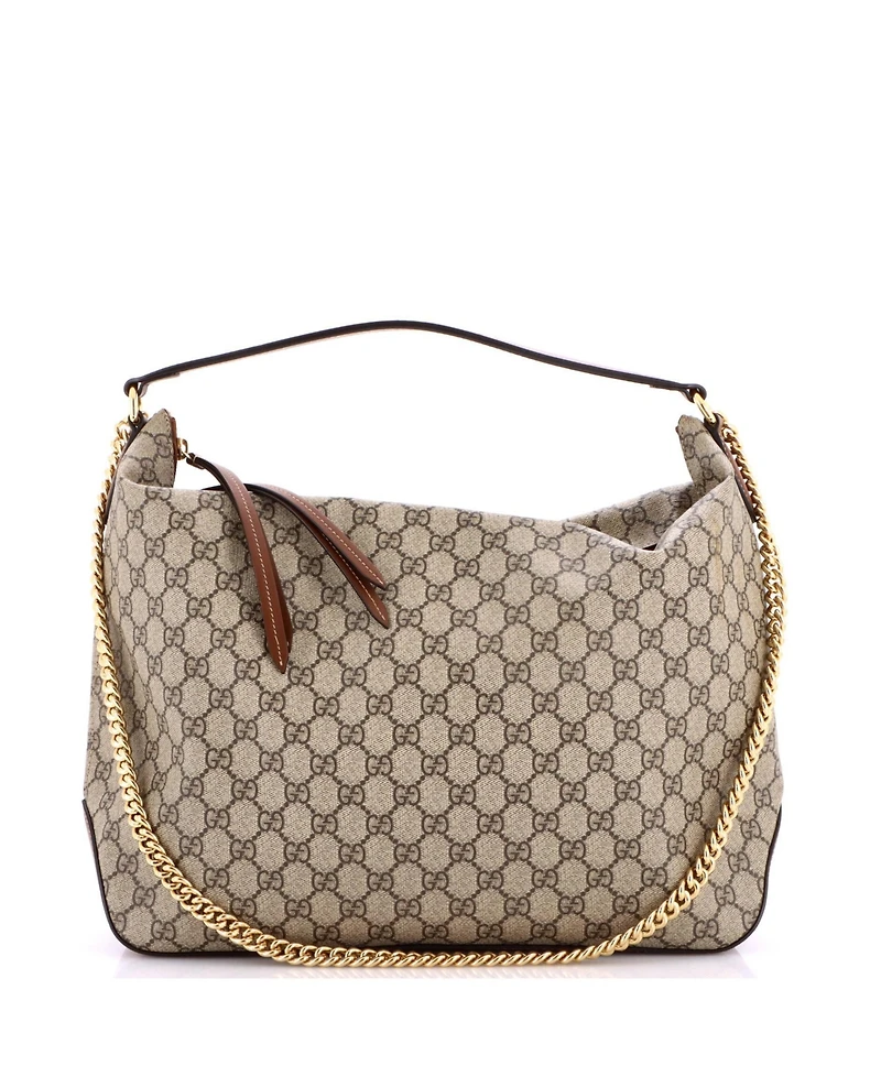 Pre-Owned Gucci Large Chain Hobo Gg Coated Canvas