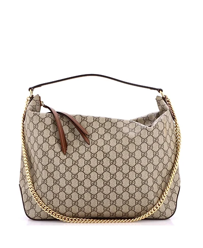 Pre-Owned Gucci Large Chain Hobo Gg Coated Canvas