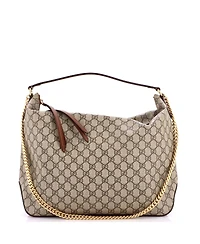 Pre-Owned Gucci Large Chain Hobo Gg Coated Canvas