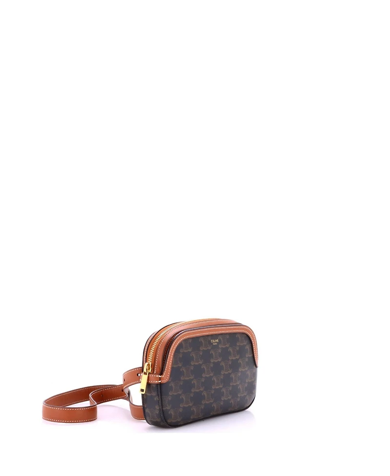 Pre-Owned Celine Small Camera Bag Triomphe Coated Canvas