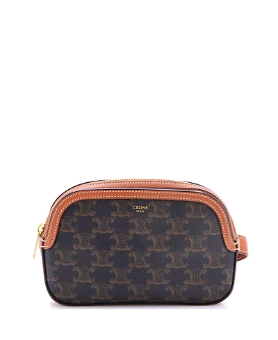 Pre-Owned Celine Small Camera Bag Triomphe Coated Canvas