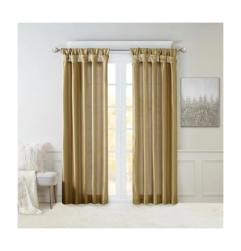 Avobird Twist Tab Lined Window Curtain Panel 50x120