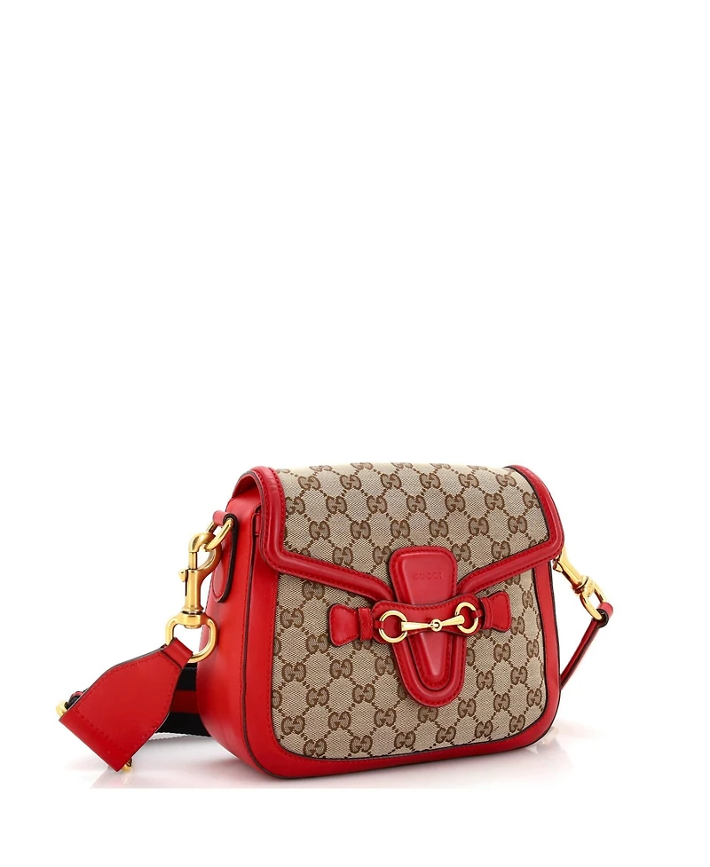 Pre-Owned Gucci Medium Lady Web Shoulder Bag Gg Canvas
