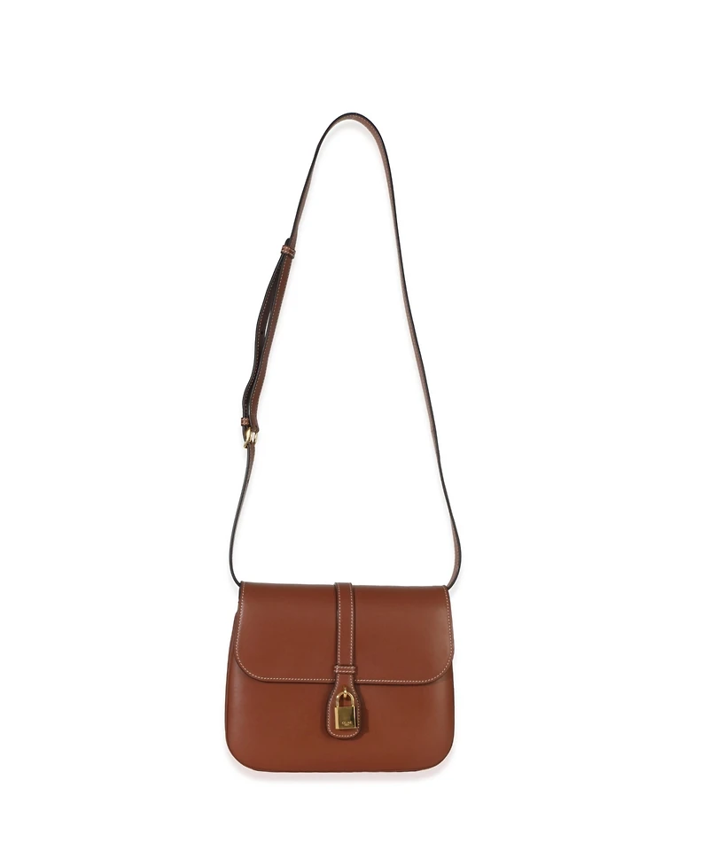 Pre-Owned Celine Tan Smooth Calfskin Tabou Medium Flap Bag