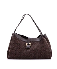Pre-Owned Salvatore Ferragamo Medium Gancini Shoulder Tote Bag Gancini Jacquard