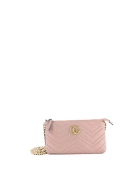 Pre-Owned Gucci Mini Gg Marmont Chain Shoulder Bag Matelasse Leather
