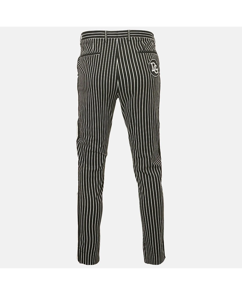 Pre-Owned Dolce & Gabbana Men's Stripe Cotton Contrast Trimmed Trousers