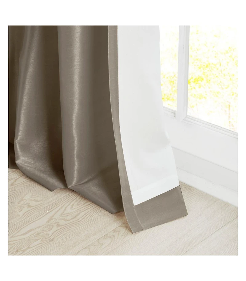 Avobird Twist Tab Lined Window Curtain Panel Pewter 50x95