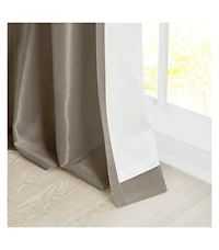 Avobird Twist Tab Lined Window Curtain Panel Pewter 50x95