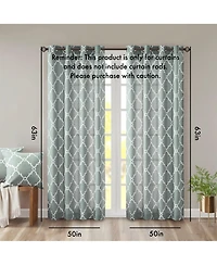 Avobird Fretwork Print Grommet Top Window Curtain Panelm Only 1 Piece Panel