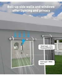 gaomon Heavy Duty Carport Sidewalls - 220G Pe Fabric, Weatherproof and Uv Protection