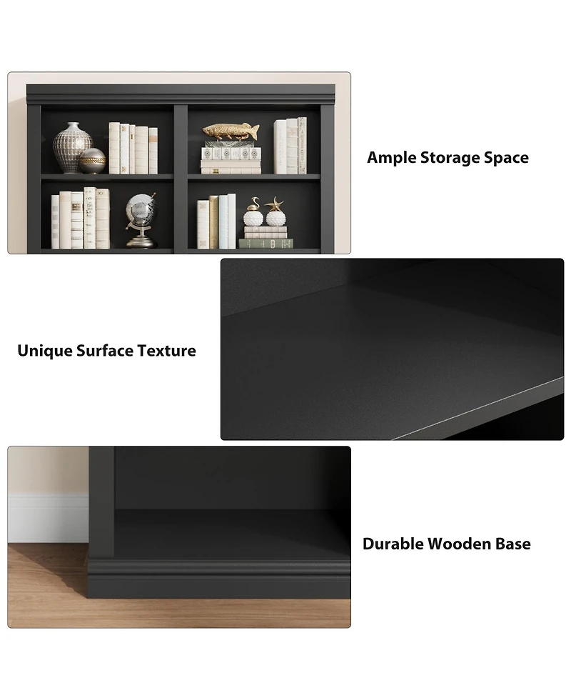 homfan 74.5 Inch Tall Bookshelf with Double Storage, Extra Large Bookshelf, 6-Tier Wide Bookshelves 12 Cubbies,Wide Freestanding Bookcases