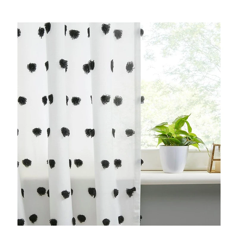 Avobird Pom Pom Emb hed Curtain Panel