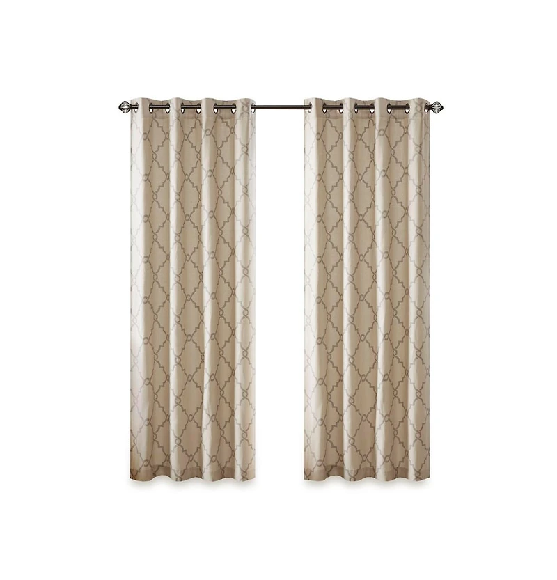 Avobird Fretwork Print Grommet Top Window Curtain Panel Only 1 Piece Panel