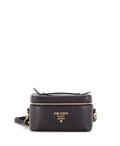 Pre-Owned Prada Mini Convertible Top Handle Vanity Shoulder Bag Vitello Daino