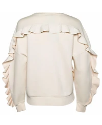 Pre-Owned Stella Mccartney Women's Cotton Knit Flounce Trim Sweatshirt