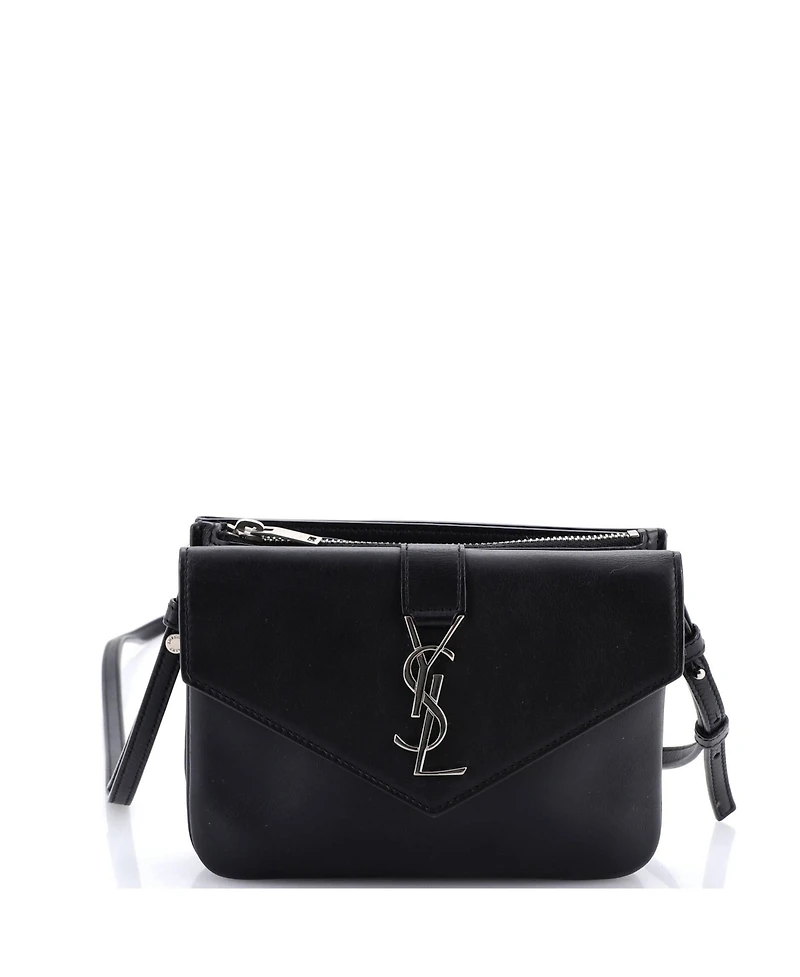 Pre-Owned Saint Laurent Classic Monogram Tri-Pocket Crossbody Bag Leather