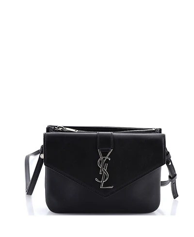 Pre-Owned Saint Laurent Classic Monogram Tri-Pocket Crossbody Bag Leather