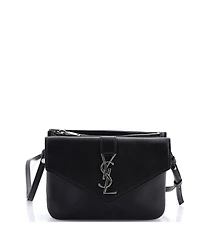 Pre-Owned Saint Laurent Classic Monogram Tri-Pocket Crossbody Bag Leather
