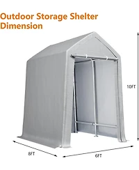gaomon 6x8 Ft Portable Shed Outdoor Motorcycle Covers Storage Shelter, Heavy Duty Storage Shed