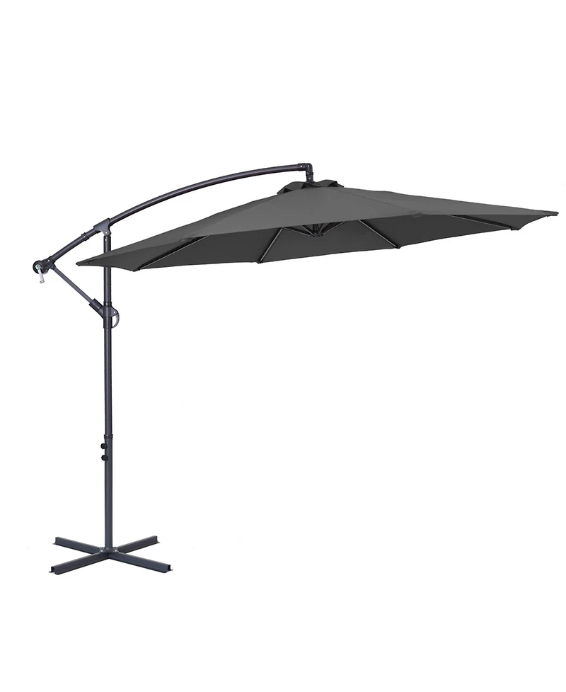 Sonkuki 10feet Patio Offset Umbrella Outdoor Hanging Umbrellas with Steel Frame and Angle Adjustment