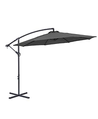 Sonkuki 10feet Patio Offset Umbrella Outdoor Hanging Umbrellas with Steel Frame and Angle Adjustment