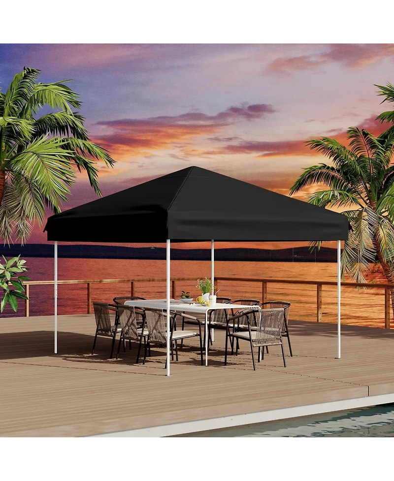 homfan 10x10 Pop Up Canopy with 4 Sidewalls – Waterproof Portable Outdoor Shade Tent Stakes and Carry Bag