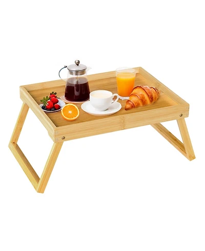 Piscifun Bed Tray Table Folding Breakfast Serving Laptop Desk Portable Wooden Eating Working Kitchen Sofa Hospital Gift