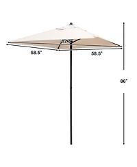Sugift 5 Feet Square Patio Market Table Outdoor Umbrella with Quick Release Button