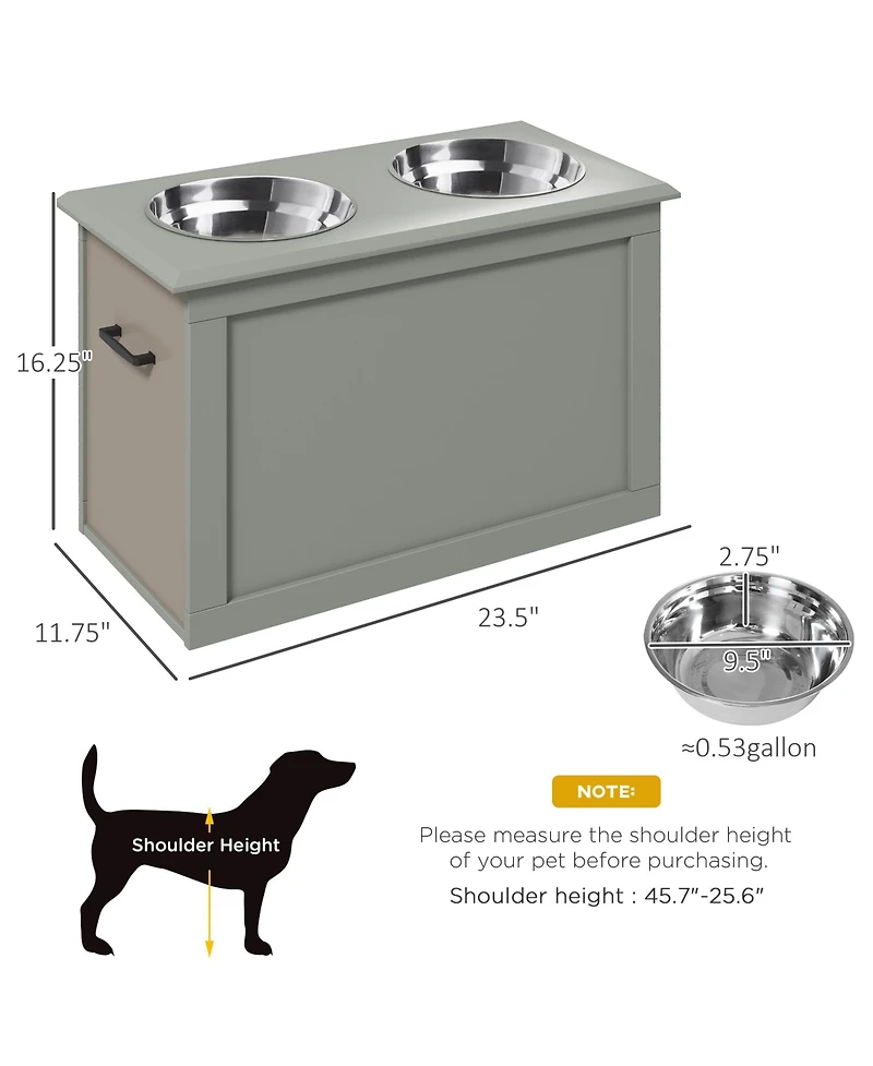 Ruie Raised Dog Bowls Elevated Feeding Station with Top Storage for Large Dogs