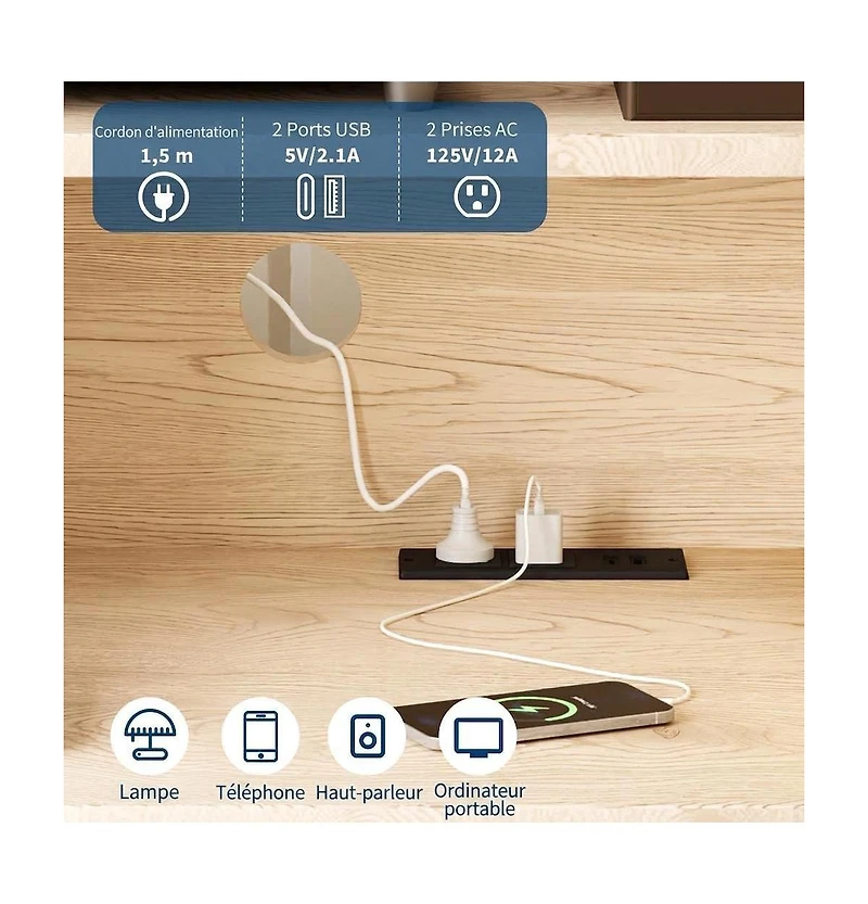 homfan 39.5-Inch Record Player Stand with Vinyl Storage and Charging Station, Holds 350 Albums