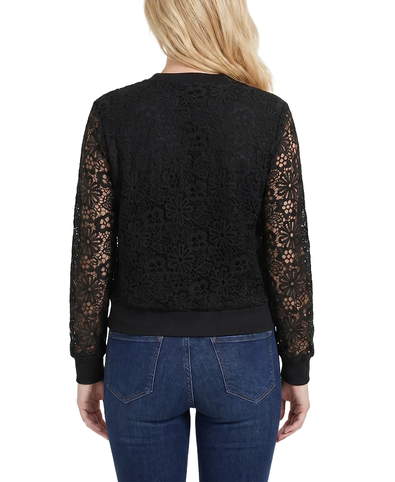 Ny Collection Women's Long-Sleeve Lace Top
