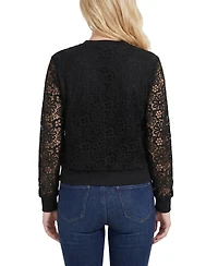 Ny Collection Women's Long-Sleeve Lace Top