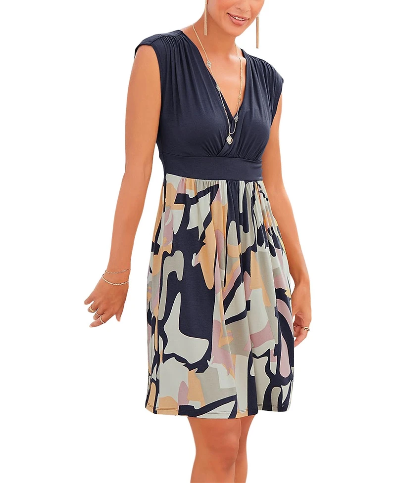 Lascana Women's Printed Wrap Look Dress