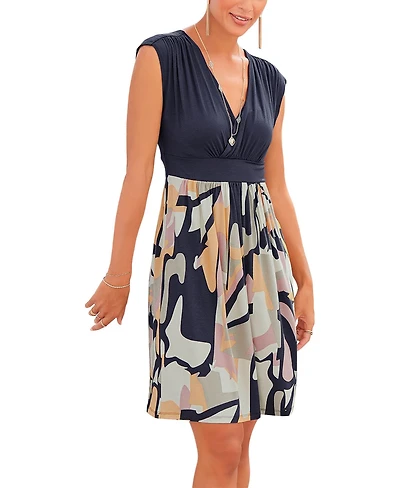 Lascana Women's Printed Wrap Look Dress
