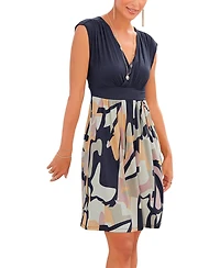 Lascana Women's Printed Wrap Look Dress