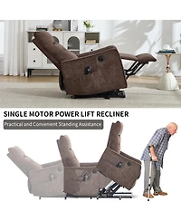 Clihome Power Lift Recliner Chair with Massage and Heat, Single Motor Reclining Chair with Usb Port, 155degree(s) Recline Lift Chair for Elderly