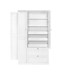 Streamdale Furniture 73.6" Farmhouse Kitchen Pantry Cabinet with 8 Shelves, 2 Drawers and 4 Doors