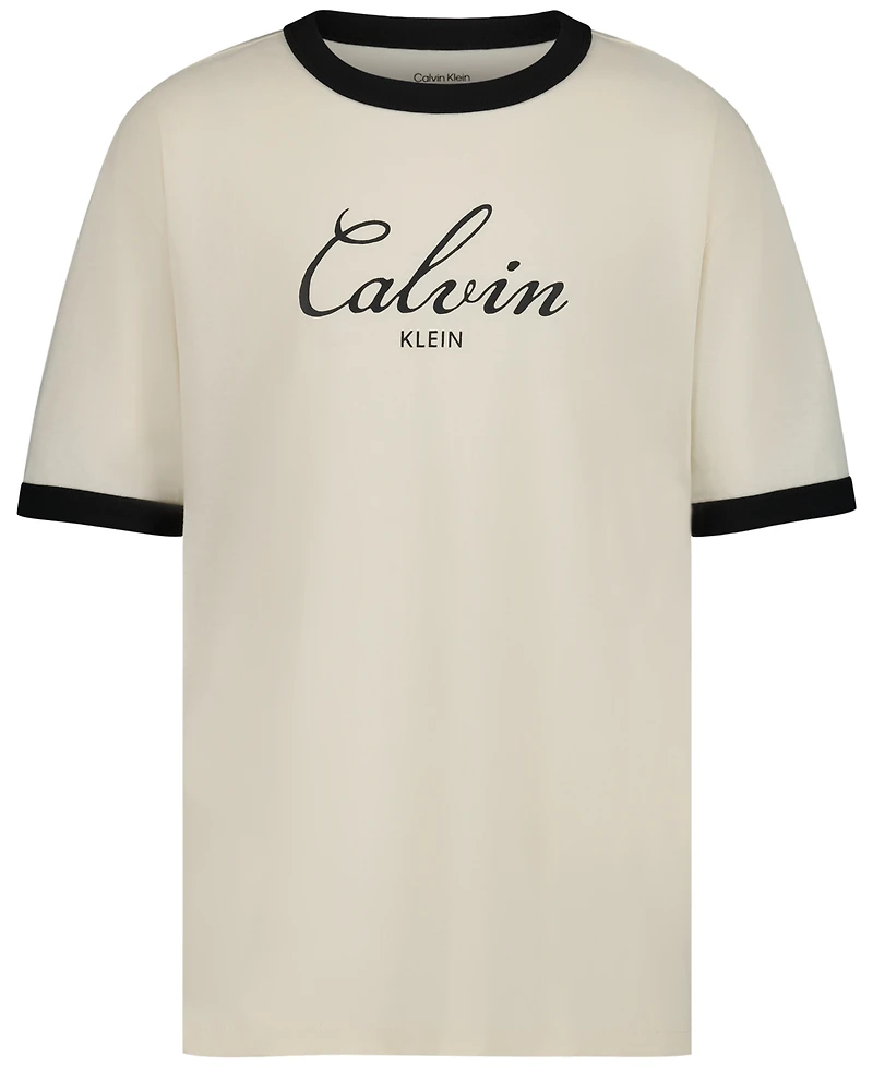 Calvin Klein Boys' 8-20 Ringer Short-Sleeve T-Shirt
