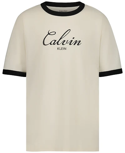 Calvin Klein Boys' 8-20 Ringer Short-Sleeve T-Shirt