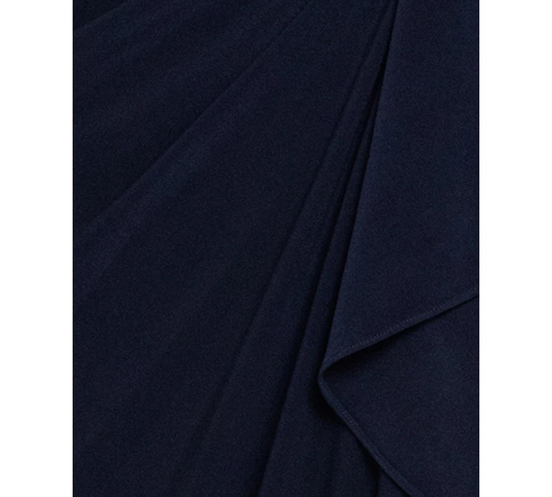 Betsy & Adam Plus Beaded-Sleeve Side-Ruffle Maxi Dress